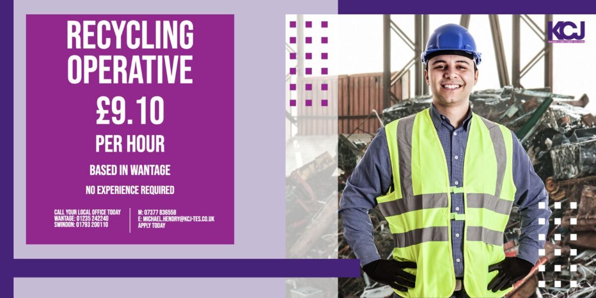 Recycling operative in Wantage £9.10 per hour